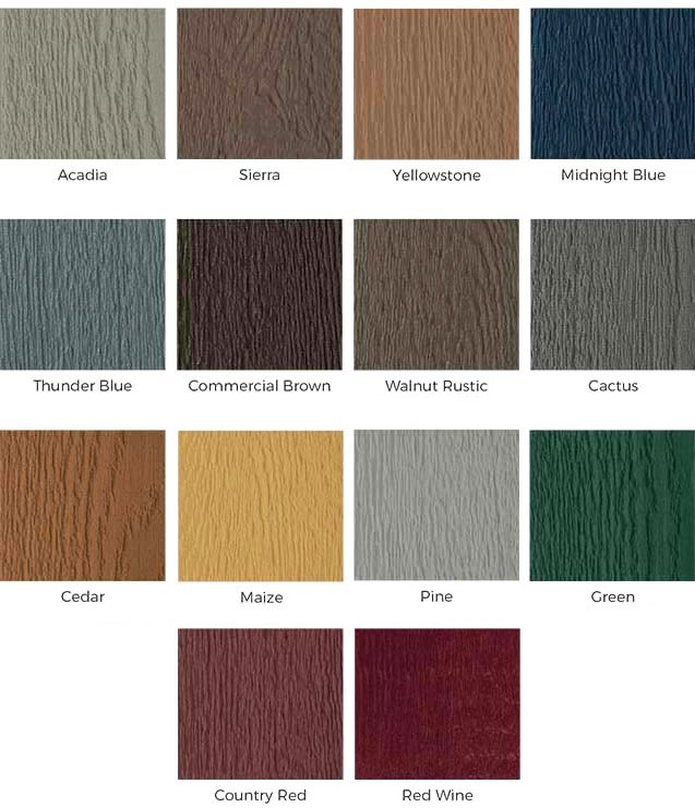 cladding colours special order
